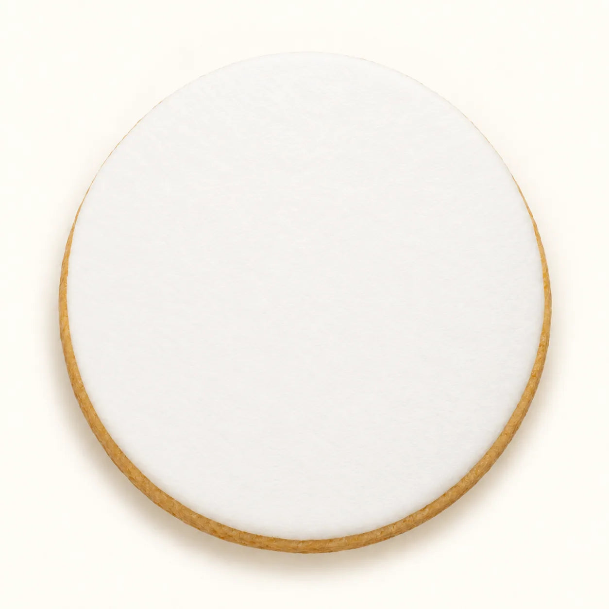 A fresh blank iced cookie before printing